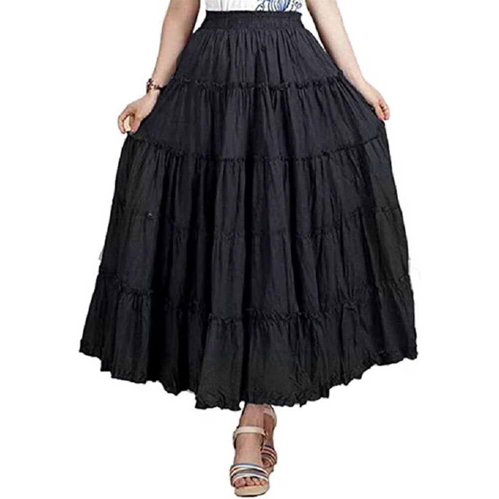 Bohemian Elastic Waist Long Skirt
